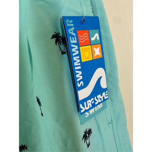 Surf Style Nordstrom Blue and Black Mens Pull On Swim Shorts Size Large - Picture 2 of 4